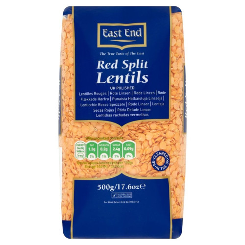EAST END POLISHED RED LENTILS 1x20x500G