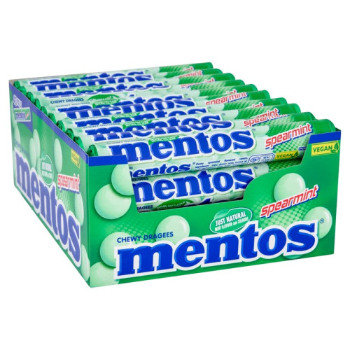 MENTOS CHEWY DRAGEES SPEARMINT SWEETS 1x40x37.5G