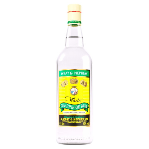WRAY & NEPHEW OVERPROOF WHITE RUM BOTTLE 1x1L