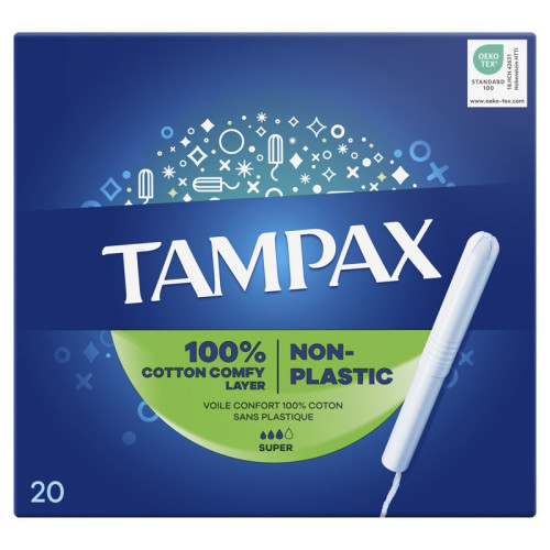 TAMPAX BLUE BOX SUPER TAMPONS 8x20s