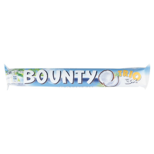 BOUNTY COCONUT MILK CHOCOLATE TRIO BAR 21x21x85G