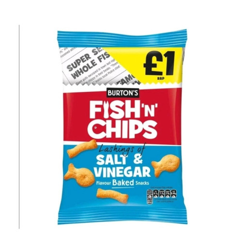 BURTONS FISH N CHIPS CRISPS 1x10x110G PMP &Acirc;&pound;1