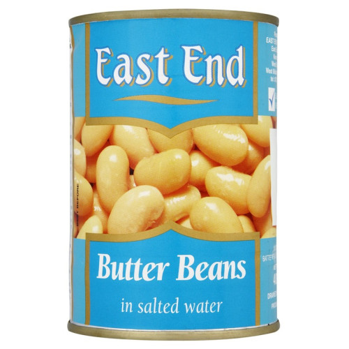 EAST END BUTTER BEANS IN SALTED WATER TIN 1x12x400G