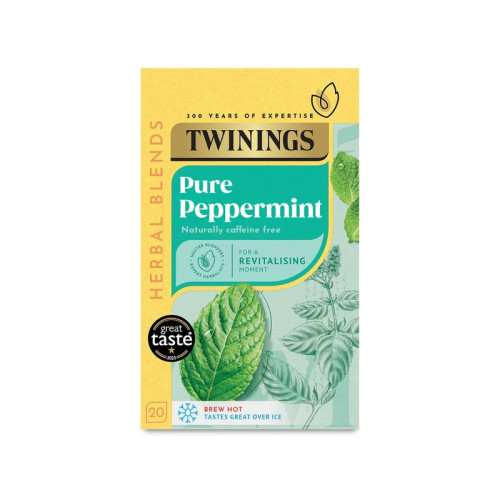 TWININGS PURE PEPPERMINT TEA BAGS 1x4x20s