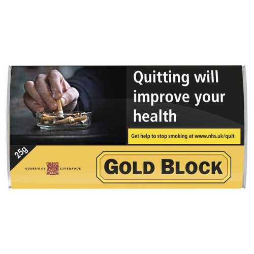 GOLD BLOCK BLOCK PIPE TOBACCO POUCH 1x5x25G