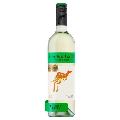 YELLOW TAIL PINOT GRIGIO WHITE WINE BOTTLE 1x75CL