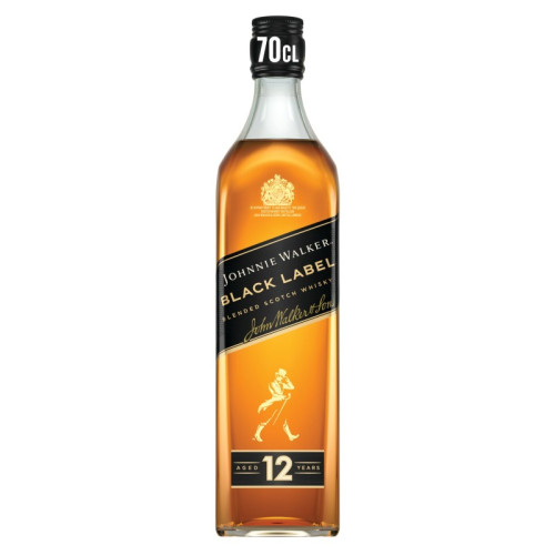 JOHNNIE WALKER BLACK LABEL WHISKY BOTTLE 6x70CL