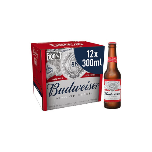 BUDWEISER LAGER BOTTLE 1x12x300ML
