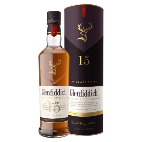 GLENFIDDICH SINGLE MALT 15 YEAR SCOTCH WHISKY BOTTLE 1x70CL