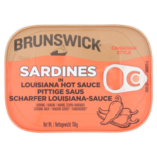 BRUNWICKS SARDINES IN LOUISIANA HOT SAUCE 1x12x106G