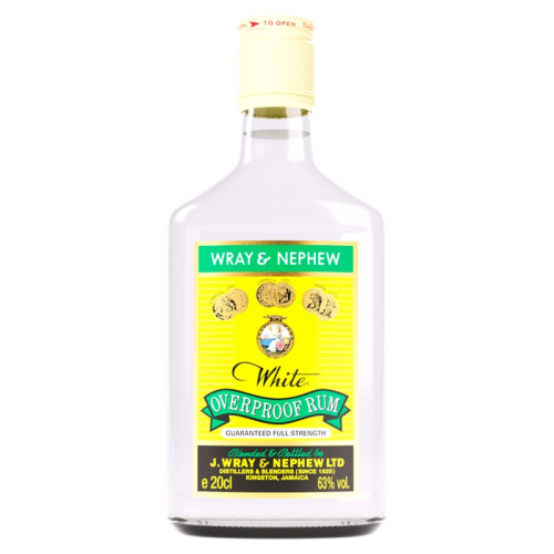 WRAY & NEPHEW OVERPROOF WHITE RUM BOTTLE 1x20CL
