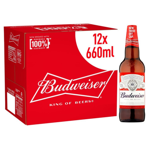 BUDWEISER LAGER BOTTLE 1x12x660ML