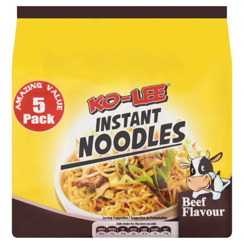KO-LEE BEEF FLAVOURED INSTANT NOODLES 1x6x70G