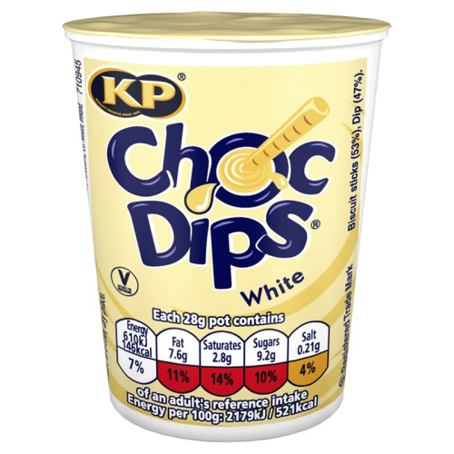 KP WHITE CHOC DIPS 1x12x28G