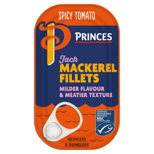 PRINCES MACKEREL FILLETS IN SPICY TOMATO SAUCE 1x10x125G