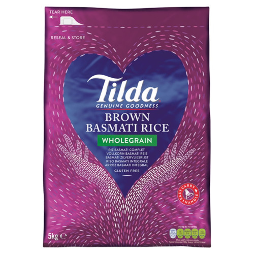 TILDA BROWN BASMATI WHOLEGRAIN RICE 1x5KG