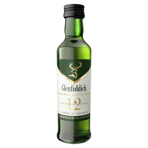 GLENFIDDICH SINGLE MALT 12 YEAR SCOTCH WHISKY BOTTLE 1x12x5CL