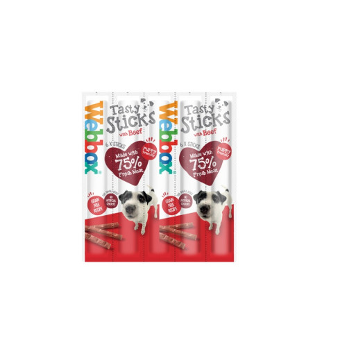 WEBBOX TASTY DELICIOUS BEEF STICKS DOG TREAT 1x12x30G
