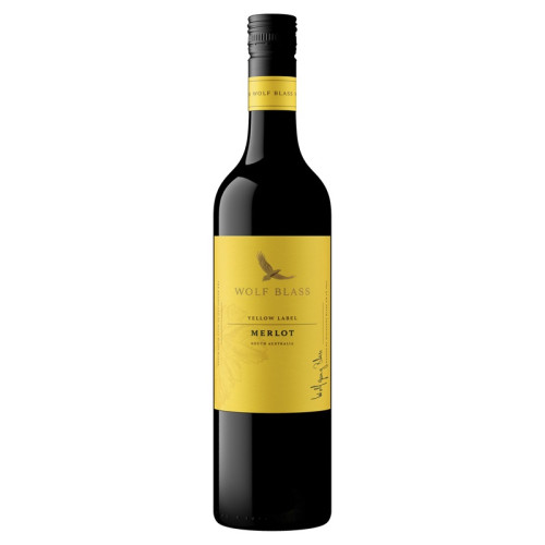 WOLF BLASS YELLOW LABEL MERLOT RED WINE BOTTLE 6x75CL