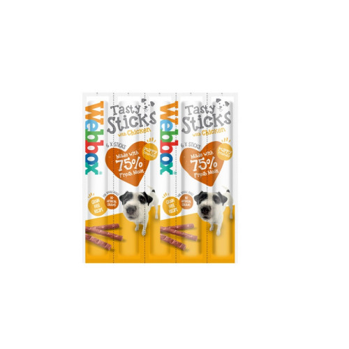WEBBOX TASTY DELICIOUS CHICKEN STICKS DOG TREAT 1x12x30G