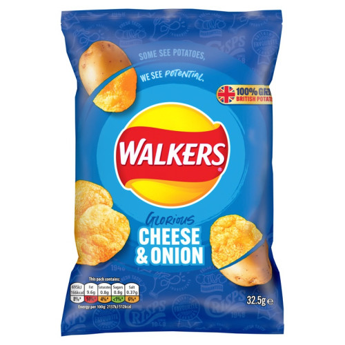 WALKERS CHEESE & ONION CRISPS 1x32x32.5G
