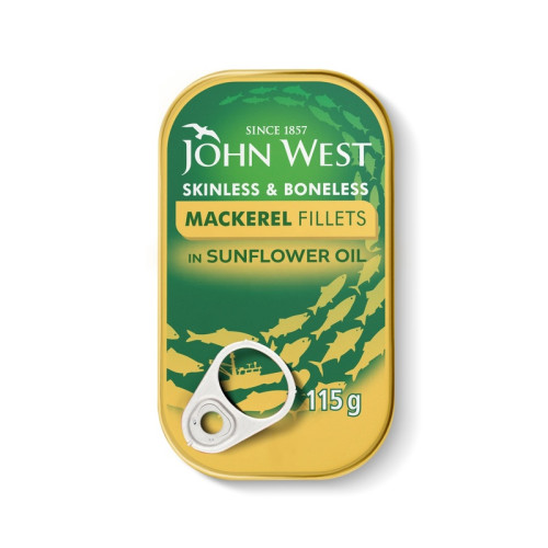 JOHN WEST MACKEREL FILLETS IN SUNFLOWER OIL 1x10x125G