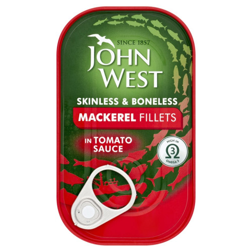 JOHN WEST MACKEREL FILLETS IN TOMATO SAUCE 1x10x125G