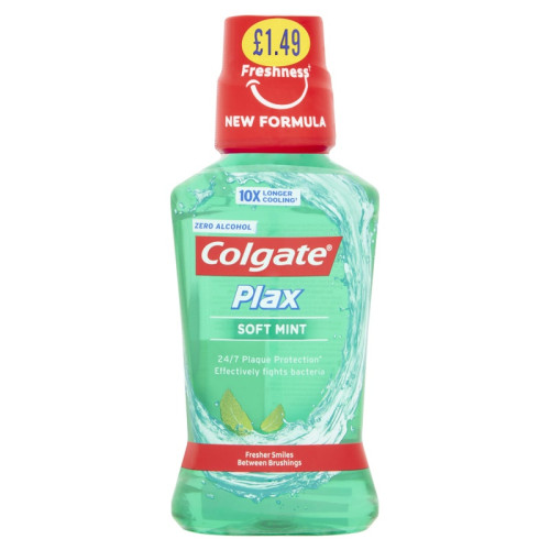 COLGATE PLAX SOFT MINT MOUTHWASH 1x6x250ML PMP &Acirc;&pound;1.49