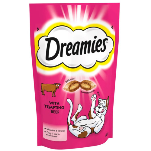DREAMIES WITH TEMPTING BEEF CAT TREAT 1x8x60G