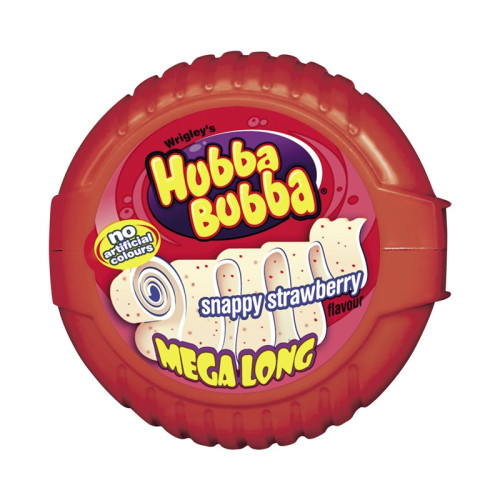 HUBBA BUBBA SNAPPY STRAWBERRY MEAG LONG TAPE BUBBLEGUM 1x12x56G