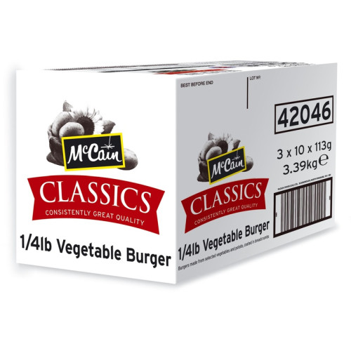 MCCAIN CLASSIC VEGETARIAN BURGERS 1x30x113G