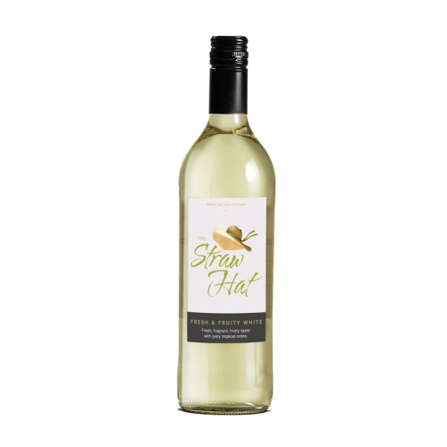 THE STRAW HAT FRESH & FRUITY WHITE WINE BOTTLE 6x75CL
