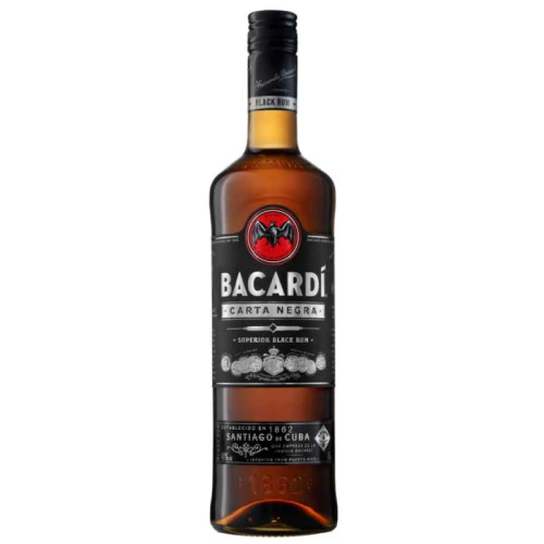 BACARDI CARTA NEGRA SUPERIOR BLACK DARK RUM BOTTLE 6x70CL