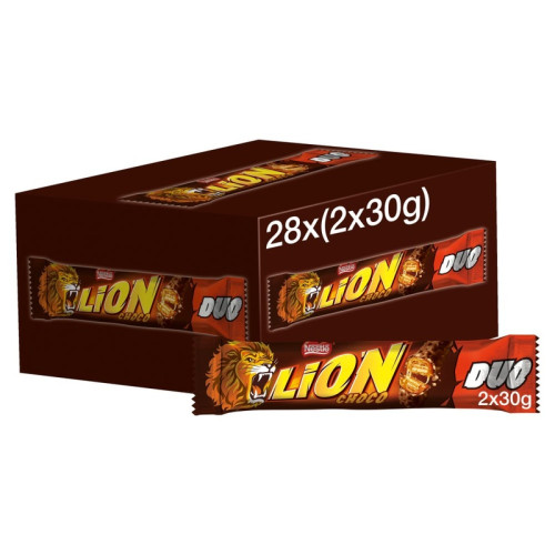 LION MILK CHOCOLATE DUO BAR 1x28x60G
