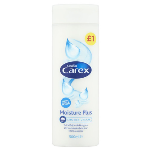 CAREX MOISTURE SHOWER GEL 1x6x500ML PMP &Acirc;&pound;1.39