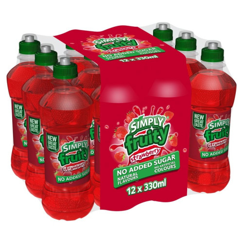 SIMPLY FRUITY STRAWBERRY NO ADDED SUGAR BOTTLE 1x12x330ML