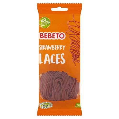 BEBETO STRAWBERRY LACES 1x12x140G PMP &Acirc;&pound;1