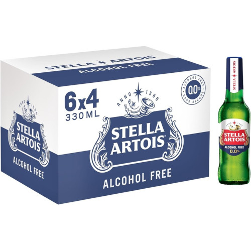STELLA ARTOIS ZERO LAGER BOTTLE 1x24x330ML