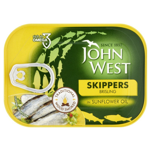 JOHN WEST SKIPPER BRISLING IN SUNFLOWER OIL 1x12x106G