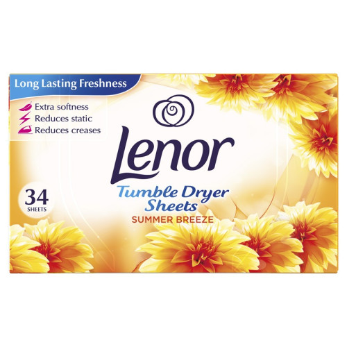 LENOR SUMMER TUMBLE DRYER SHEETS 1x34s