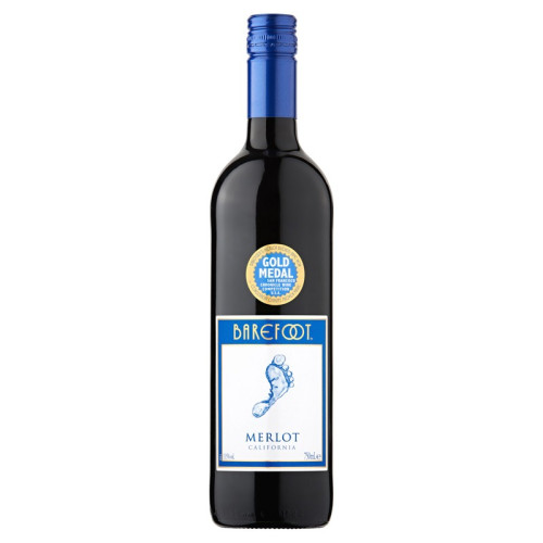 BAREFOOT MERLOT RED WINE BOTTLE 6x75CL