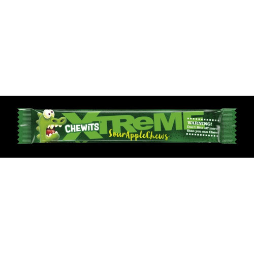 CHEWITTS XTREME SOUR APPLE CHEWS SWEETS 1x24x34G