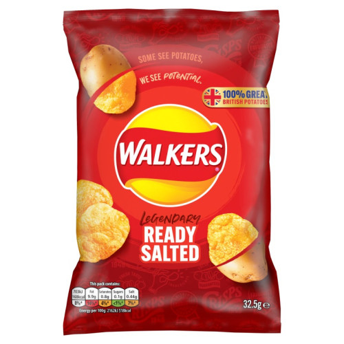 WALKERS READY SALTED CRISPS 1x32x32.5G