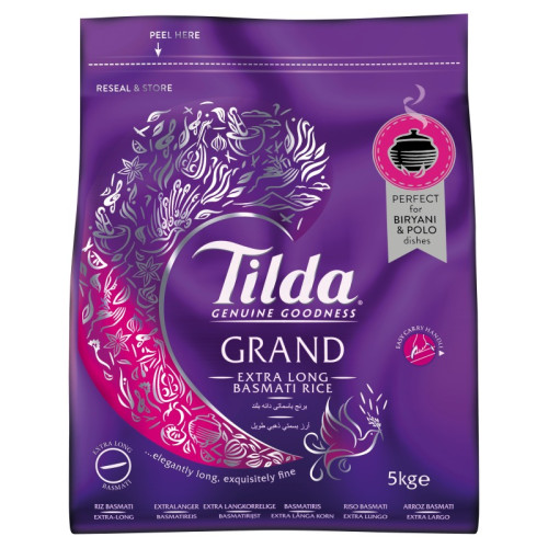 TILDA BASMATI GRAND EXTRA LONG RICE 1x5KG