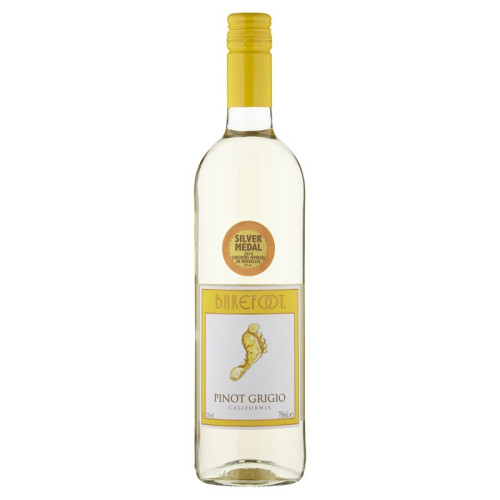 BAREFOOT PINOT GRIGIO WHITE WINE BOTTLE 6x75CL