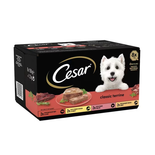 CESAR CLASSIC TERRINE MIXED SELECTION CAT FOOD 8PK 1x3x150G