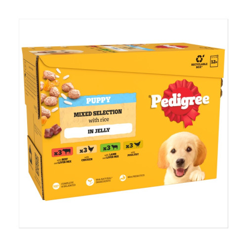 PEDIGREE PUPPY MIXED SELECTION JELLY DOG FOOD 4x100G