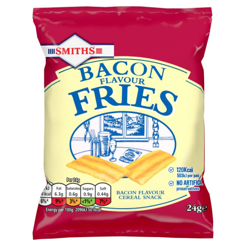 SMITHS FRIES BACON CRISPS CARD 1x24x24G
