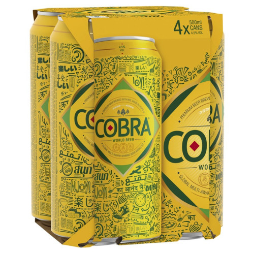 COBRA PREMIUM LAGER 4 PACK CAN 1x6x500ML