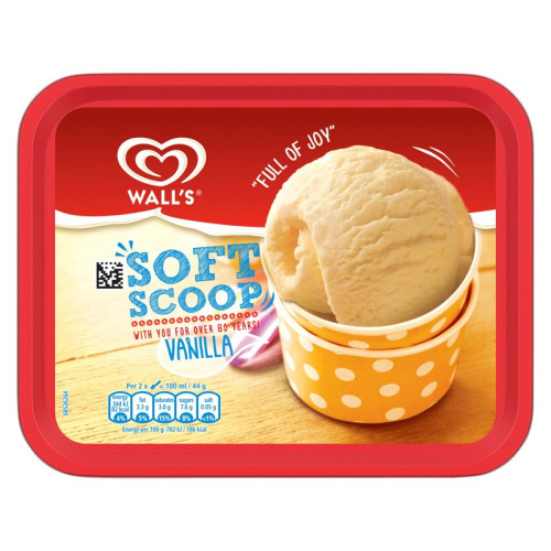WALLS SOFT SCOOP VANILLA ICE CREAM 1x1.8L